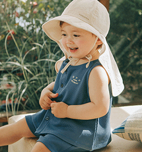 Yếm liền quần bé trai - Xanh navy