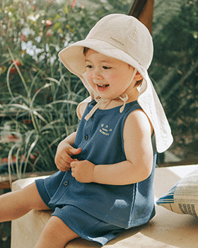 Yếm liền quần bé trai - Xanh navy