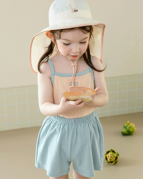 Set áo tơ + quần đũi bé gái - Xanh biển