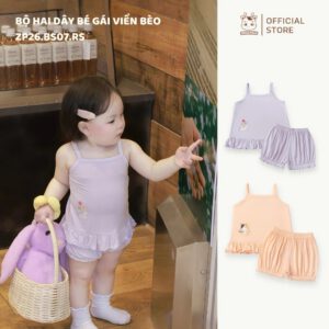 Bộ hai dây bé gái viền bèo